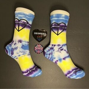 DEI3REST  “Dreamveil” Custom 1 of 1 handmade  Tie-Dye  Crew Socks